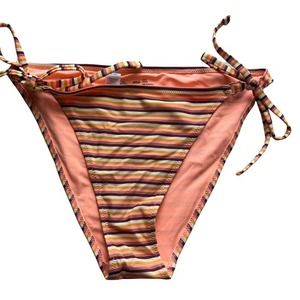 Aerie Cheeky Striped Tie Bikini Bottoms Size Large NWT